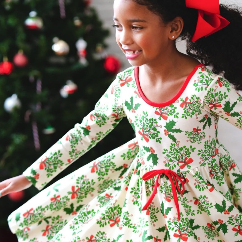 Eleanor Rose Mistletoe & Holly Knit Joy Holiday Dress